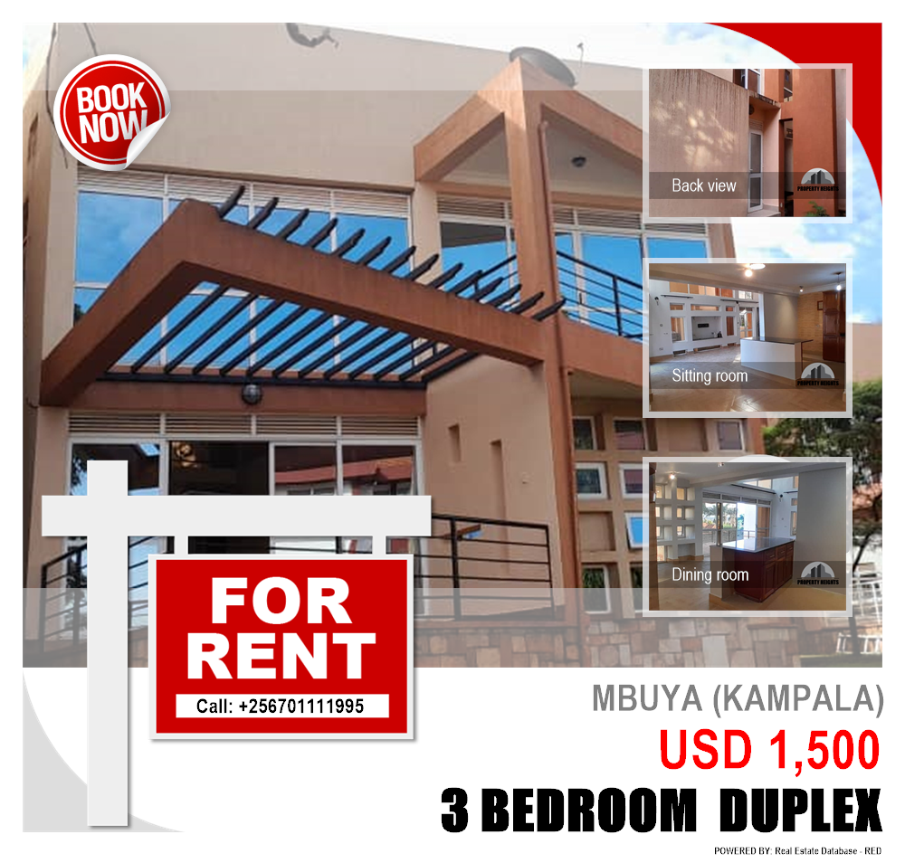 3 bedroom Duplex  for rent in Mbuya Kampala Uganda, code: 203917