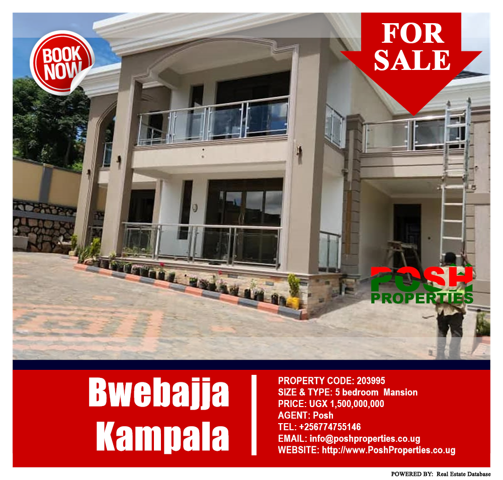5 bedroom Mansion  for sale in Bwebajja Kampala Uganda, code: 203995