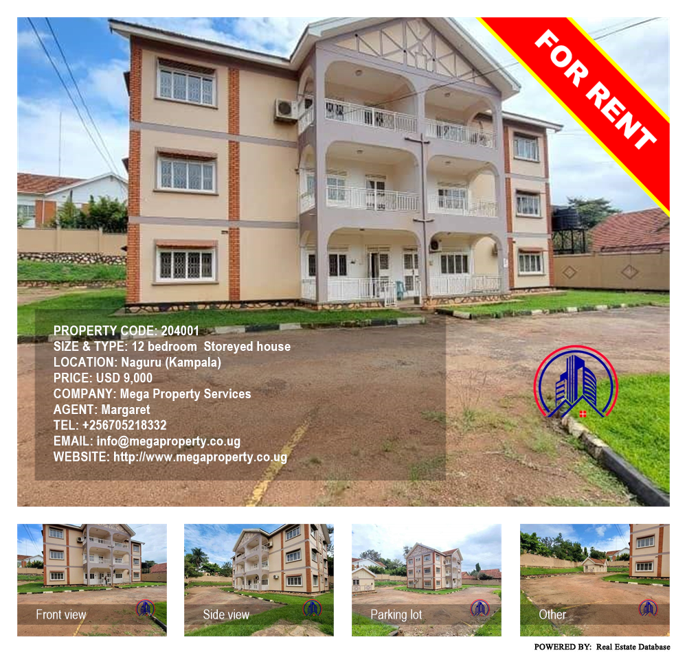 12 bedroom Storeyed house  for rent in Naguru Kampala Uganda, code: 204001