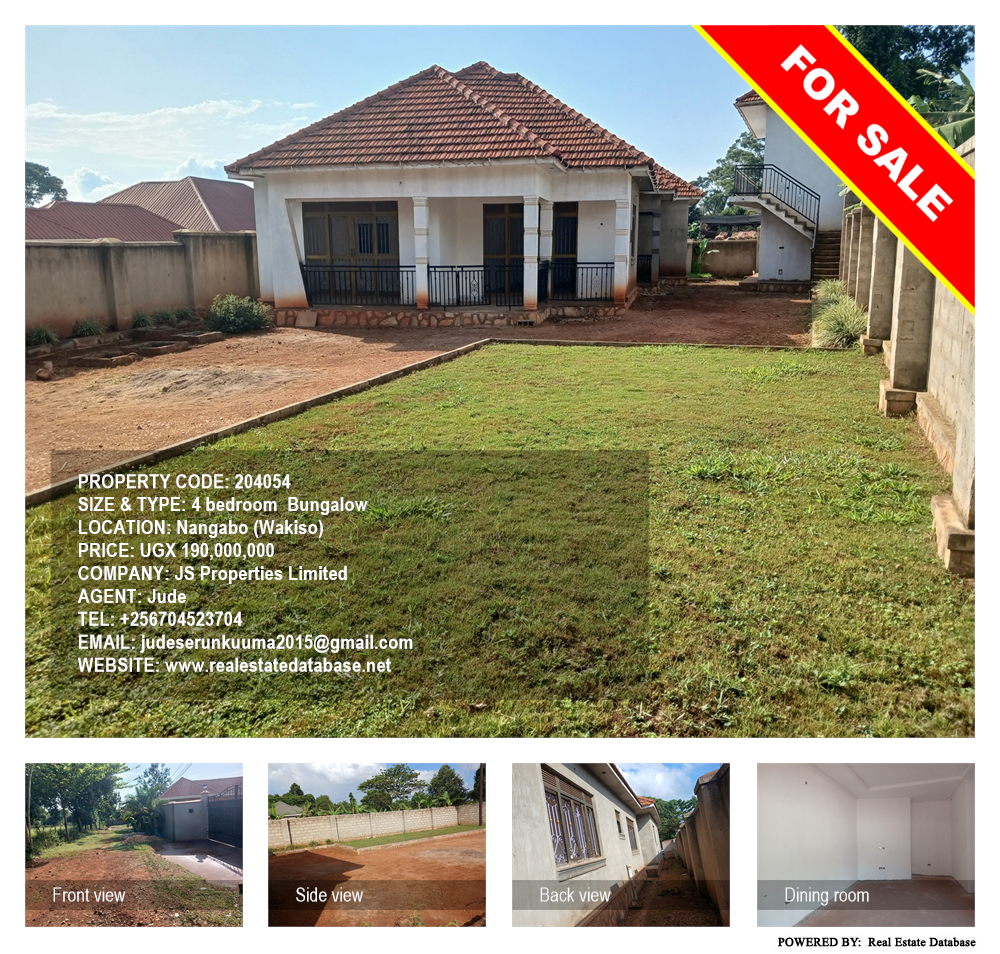 4 bedroom Bungalow  for sale in Nangabo Wakiso Uganda, code: 204054