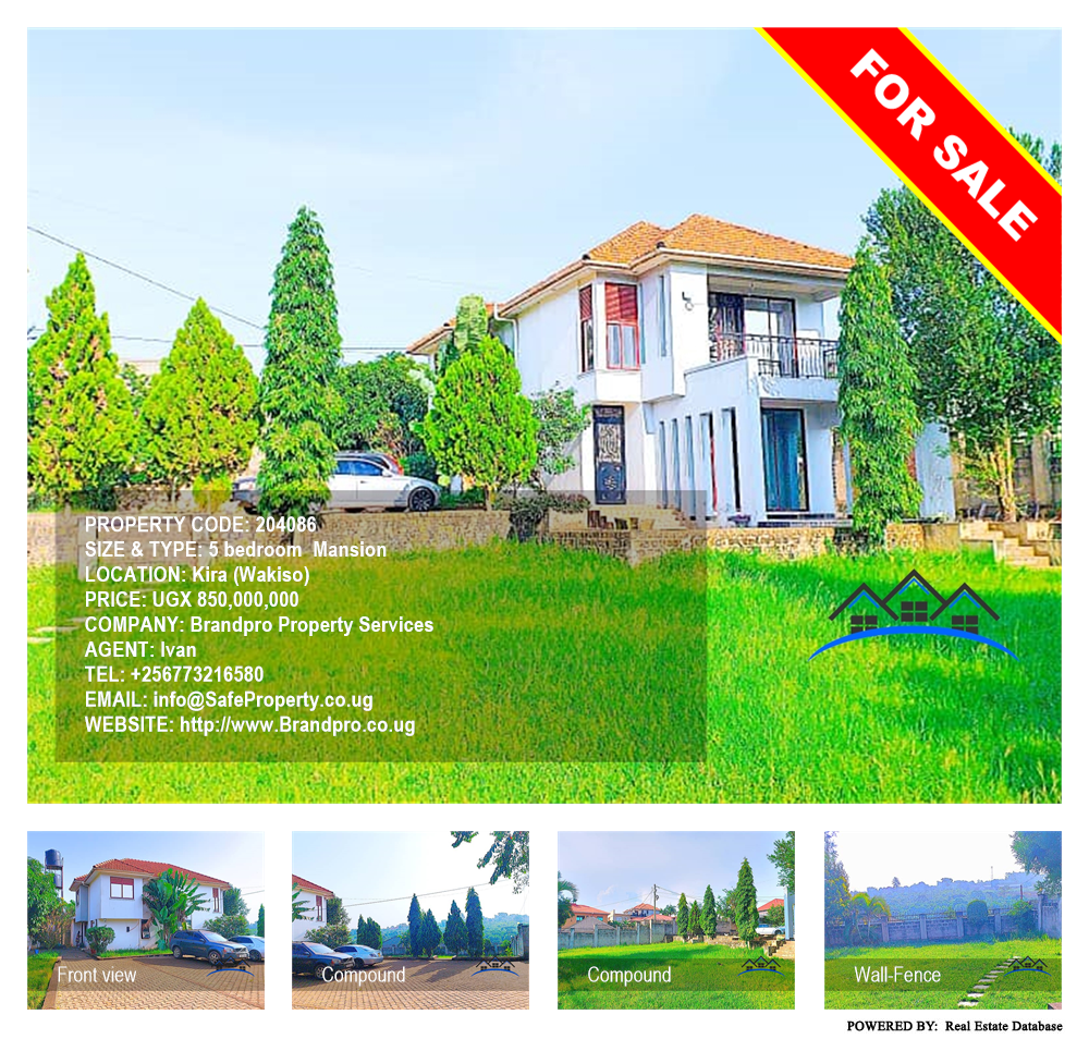 5 bedroom Mansion  for sale in Kira Wakiso Uganda, code: 204086