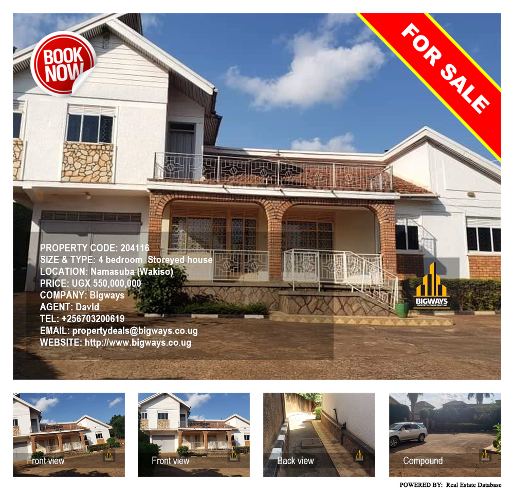 4 bedroom Storeyed house  for sale in Namasuba Wakiso Uganda, code: 204116