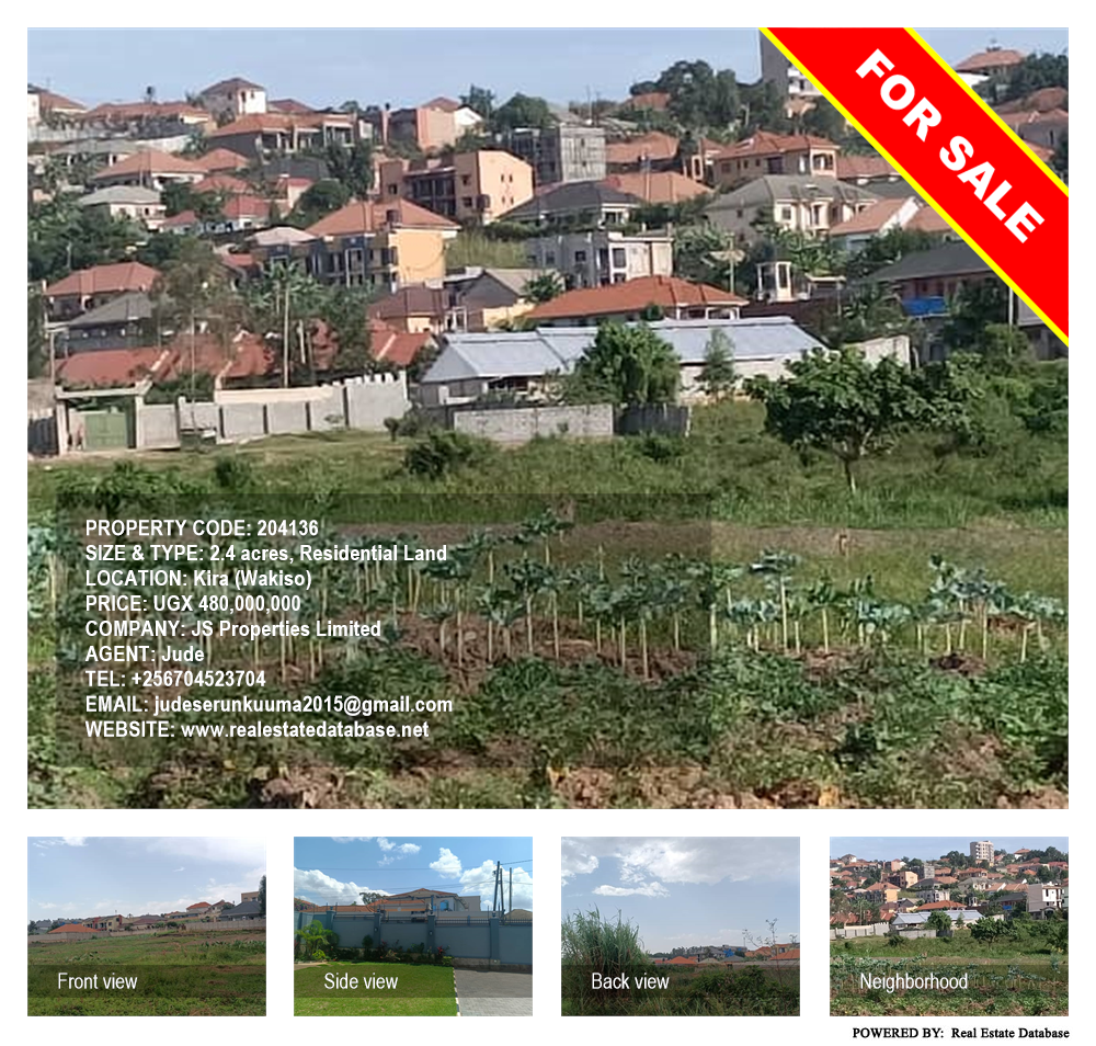 Residential Land  for sale in Kira Wakiso Uganda, code: 204136
