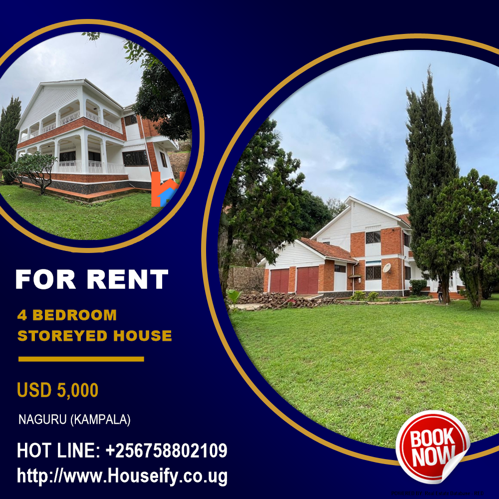 4 bedroom Storeyed house  for rent in Naguru Kampala Uganda, code: 204158
