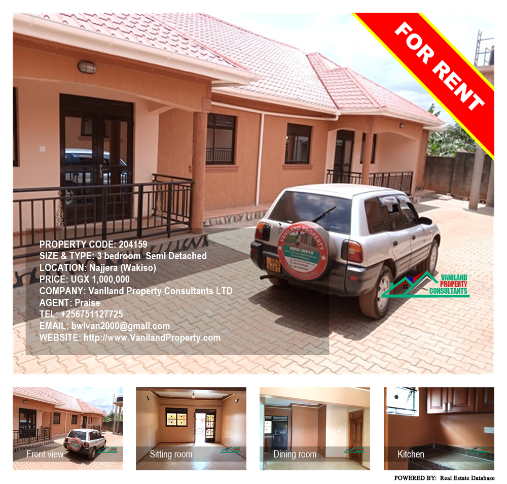 3 bedroom Semi Detached  for rent in Najjera Wakiso Uganda, code: 204159