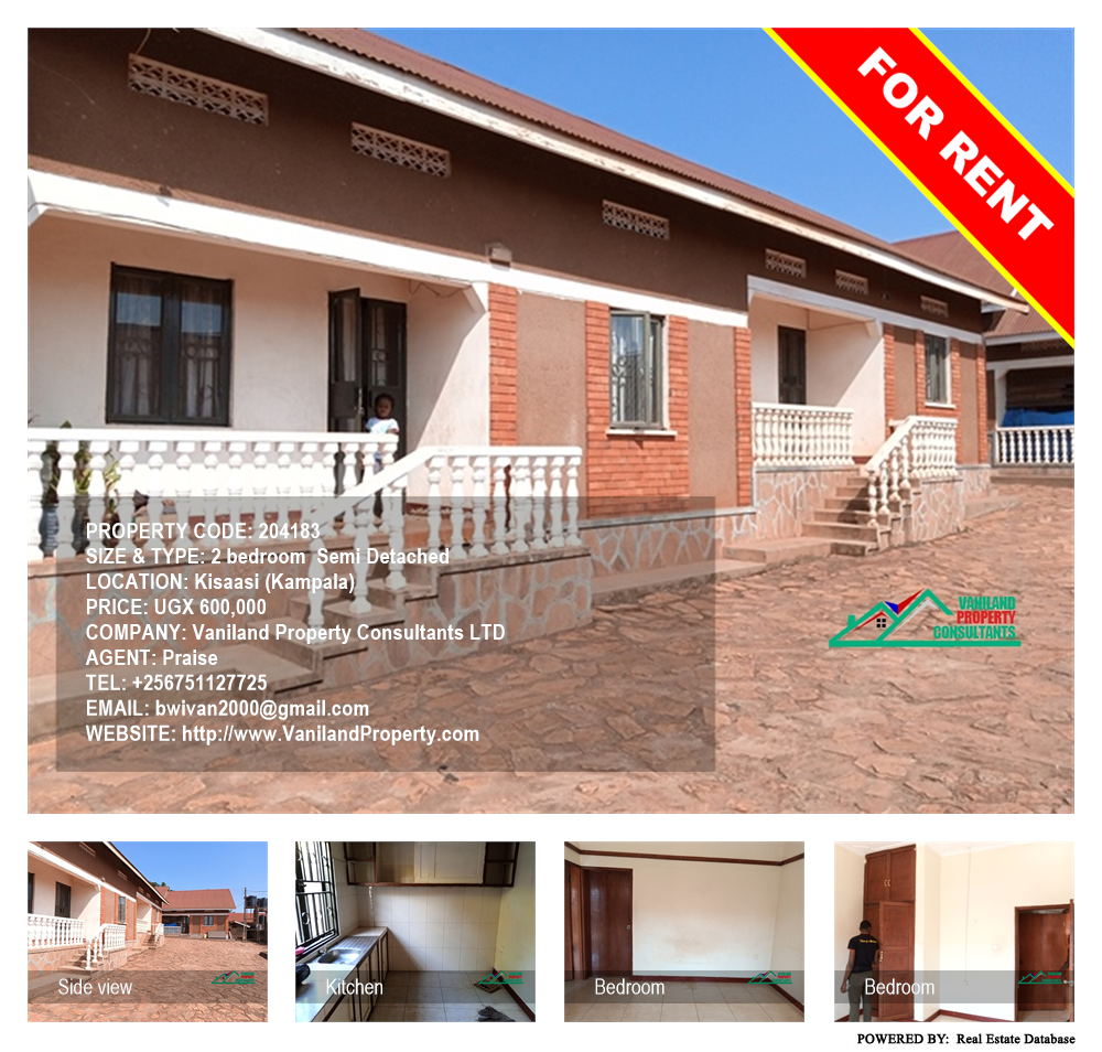 2 bedroom Semi Detached  for rent in Kisaasi Kampala Uganda, code: 204183