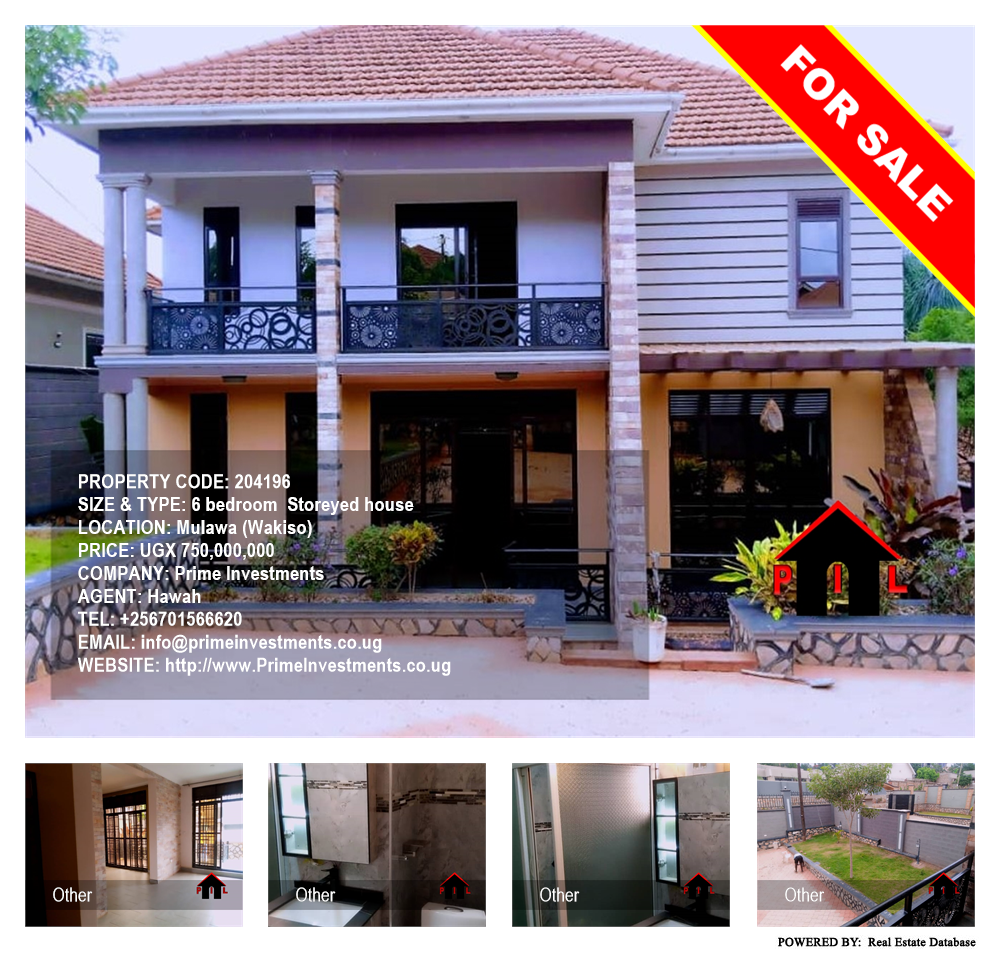 6 bedroom Storeyed house  for sale in Mulawa Wakiso Uganda, code: 204196
