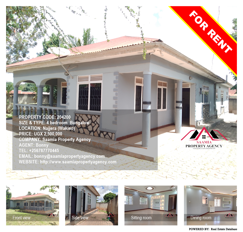 4 bedroom Bungalow  for rent in Najjera Wakiso Uganda, code: 204200