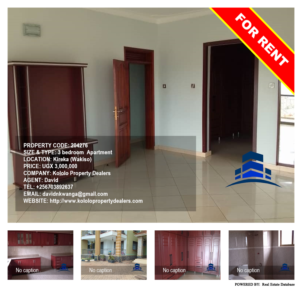 3 bedroom Apartment  for rent in Kireka Wakiso Uganda, code: 204276