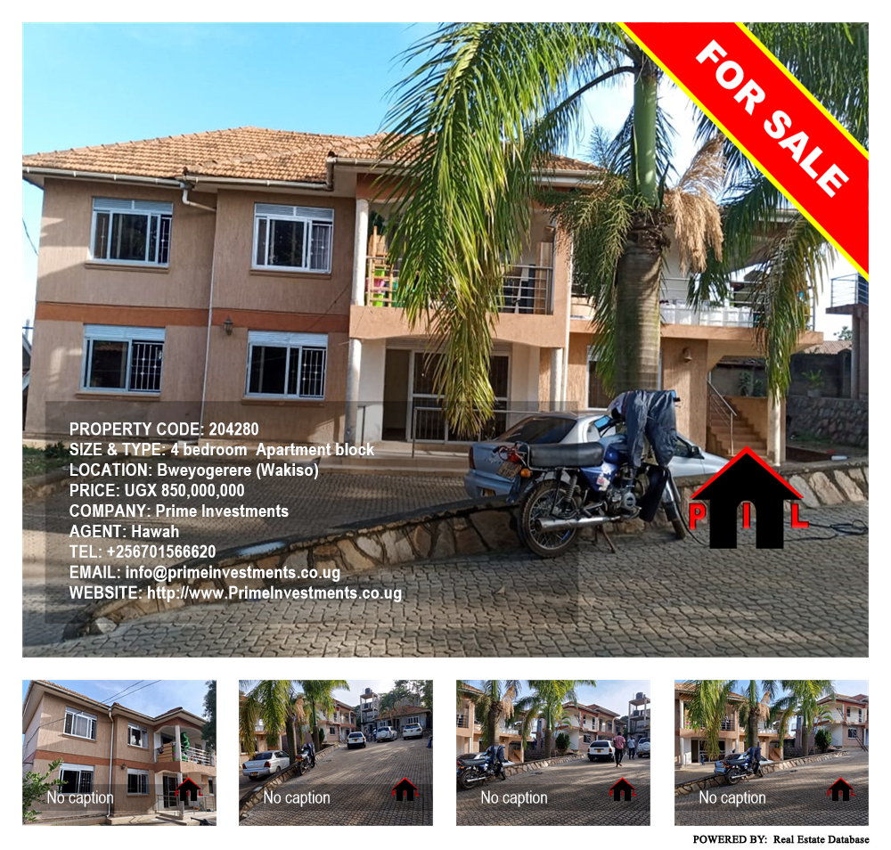 4 bedroom Apartment block  for sale in Bweyogerere Wakiso Uganda, code: 204280
