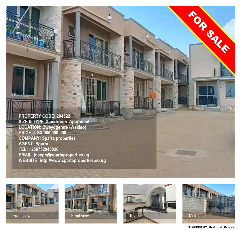 3 bedroom Apartment  for sale in Bweyogerere Wakiso Uganda, code: 204322