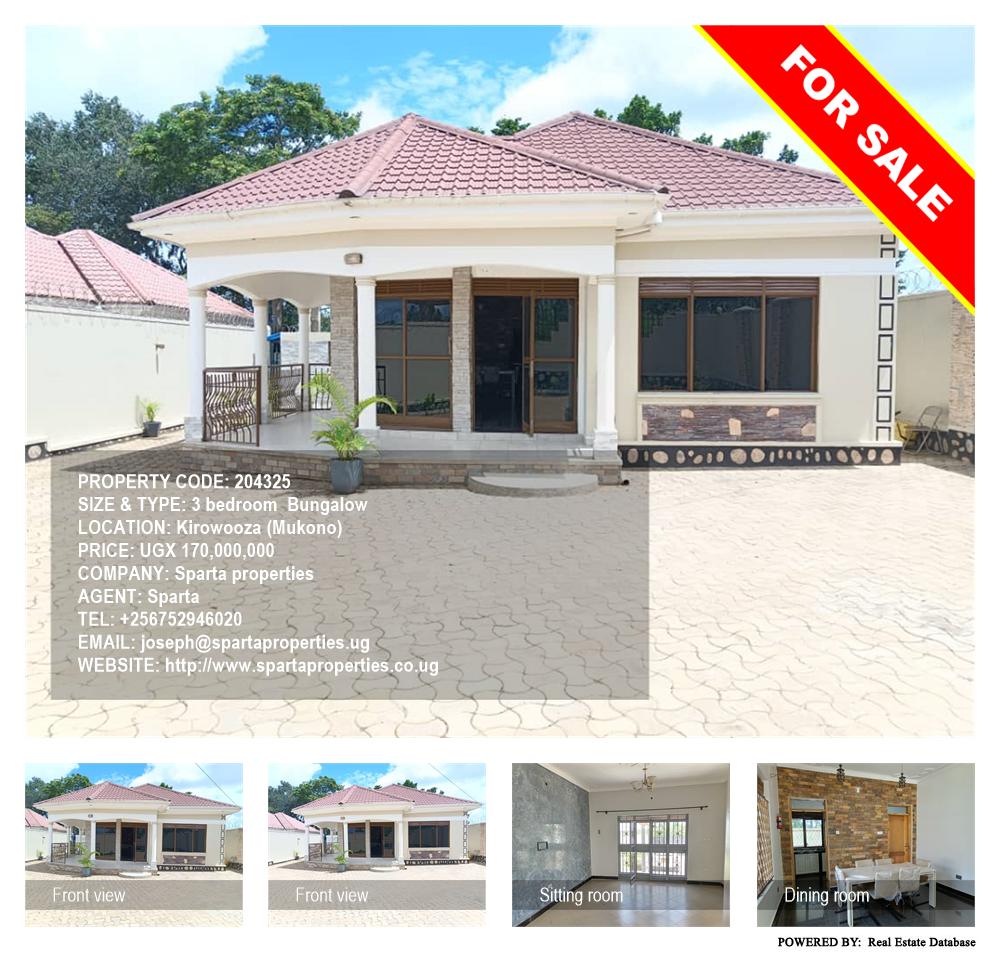 3 bedroom Bungalow  for sale in Kirowooza Mukono Uganda, code: 204325