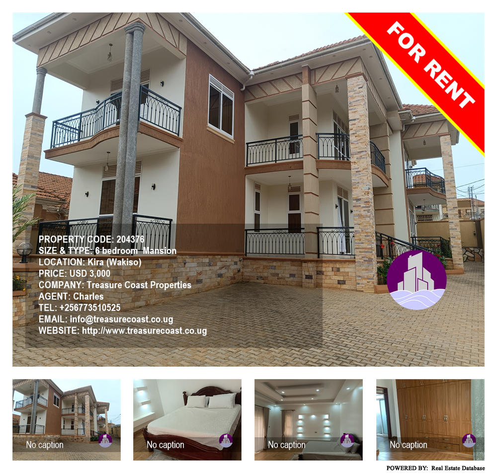 6 bedroom Mansion  for rent in Kira Wakiso Uganda, code: 204376