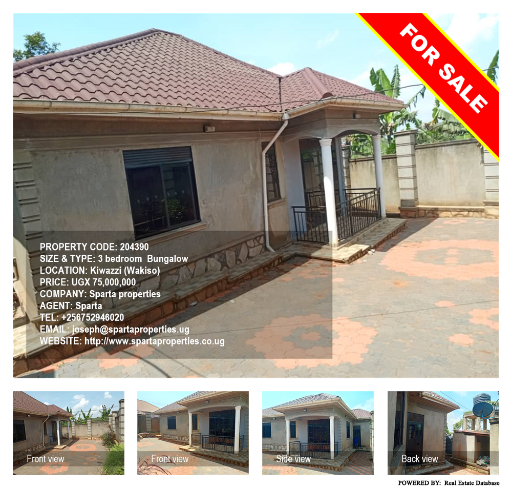 3 bedroom Bungalow  for sale in Kiwazzi Wakiso Uganda, code: 204390