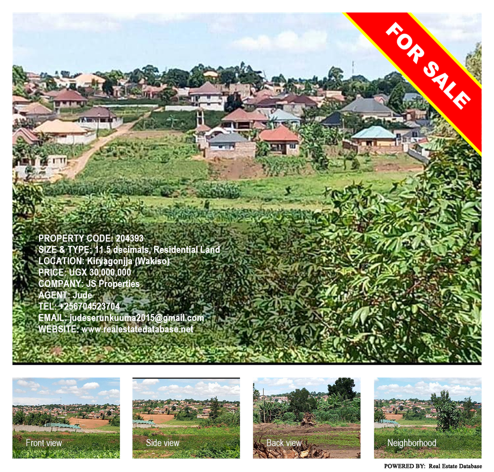 Residential Land  for sale in Kiryagonjja Wakiso Uganda, code: 204393
