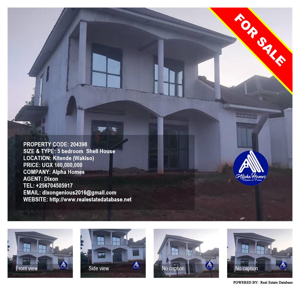 5 bedroom Shell House  for sale in Kitende Wakiso Uganda, code: 204398