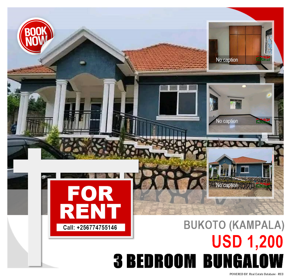 3 bedroom Bungalow  for rent in Bukoto Kampala Uganda, code: 204413