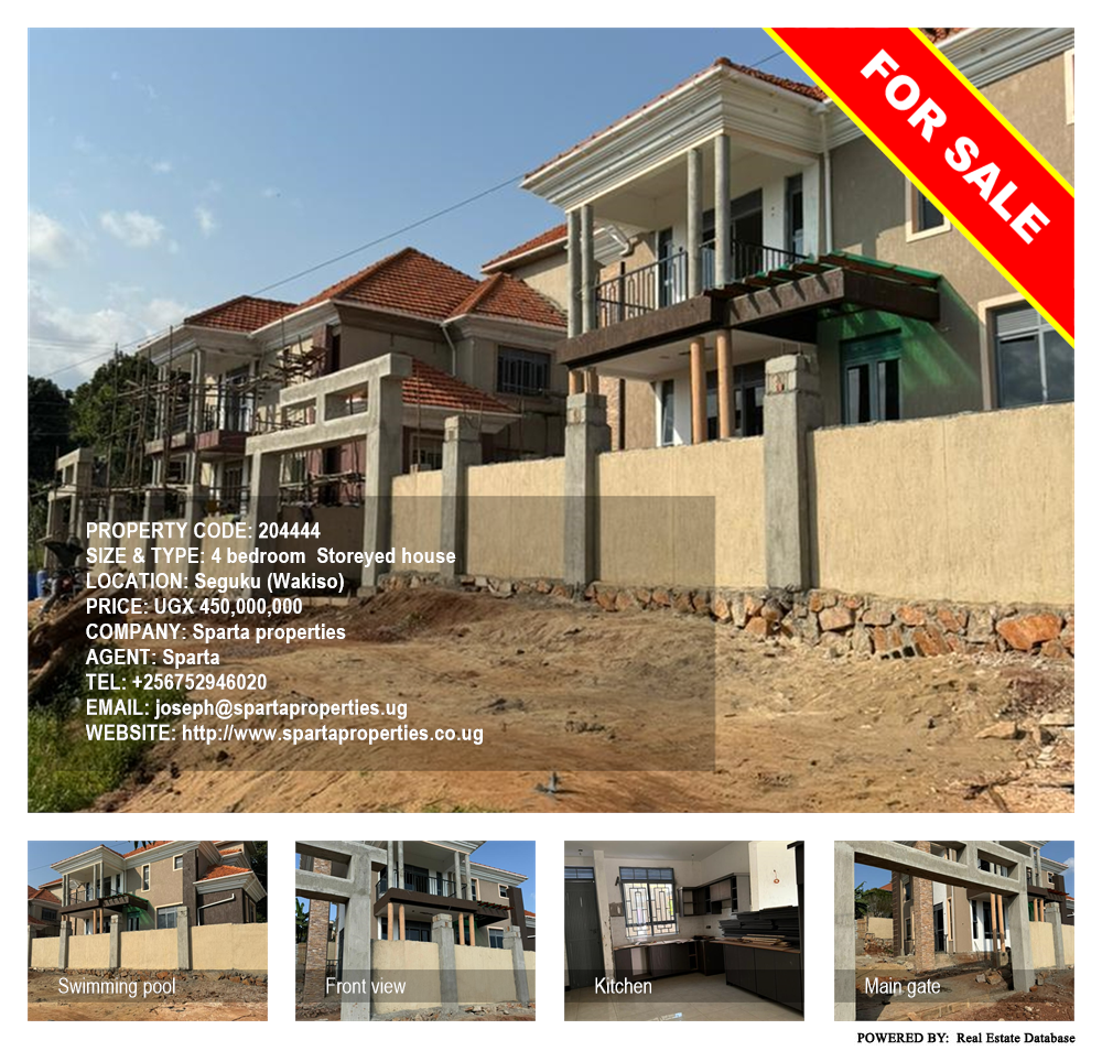 4 bedroom Storeyed house  for sale in Seguku Wakiso Uganda, code: 204444