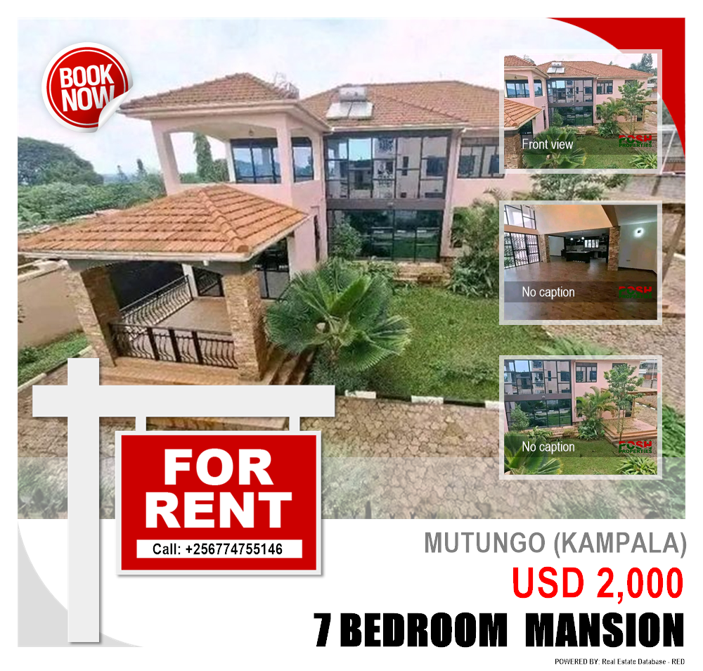 7 bedroom Mansion  for rent in Mutungo Kampala Uganda, code: 204520
