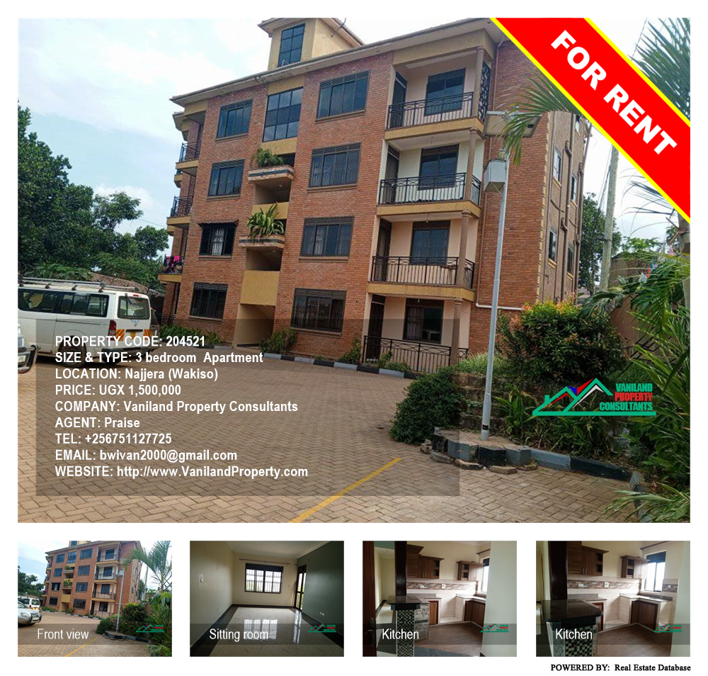 3 bedroom Apartment  for rent in Najjera Wakiso Uganda, code: 204521