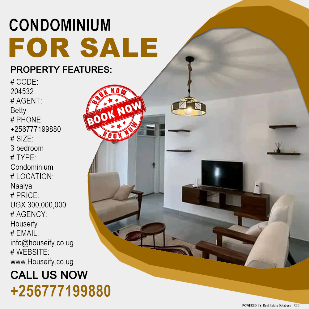 3 bedroom Condominium  for sale in Naalya Kampala Uganda, code: 204532