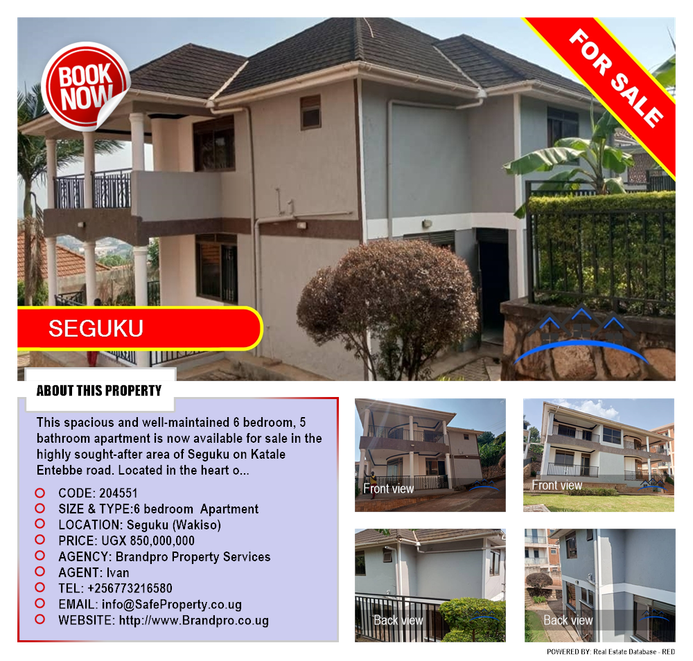 6 bedroom Apartment  for sale in Seguku Wakiso Uganda, code: 204551