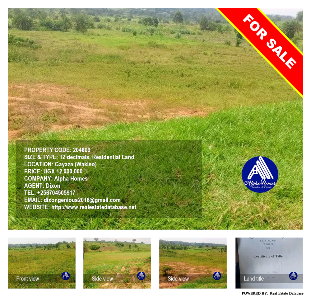 Residential Land  for sale in Gayaza Wakiso Uganda, code: 204609