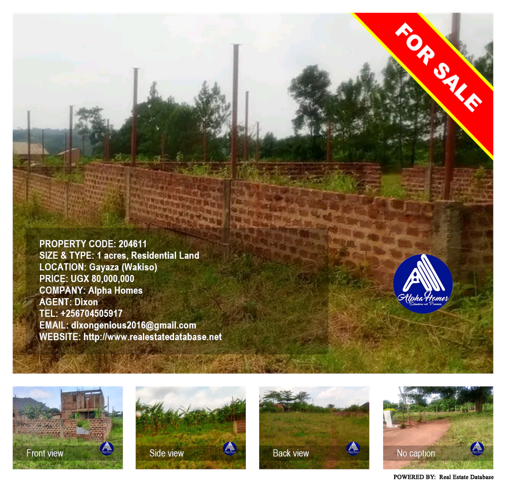 Residential Land  for sale in Gayaza Wakiso Uganda, code: 204611