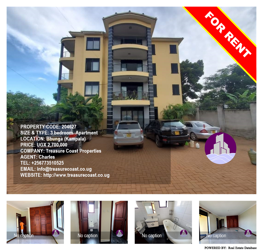 3 bedroom Apartment  for rent in Bbunga Kampala Uganda, code: 204627