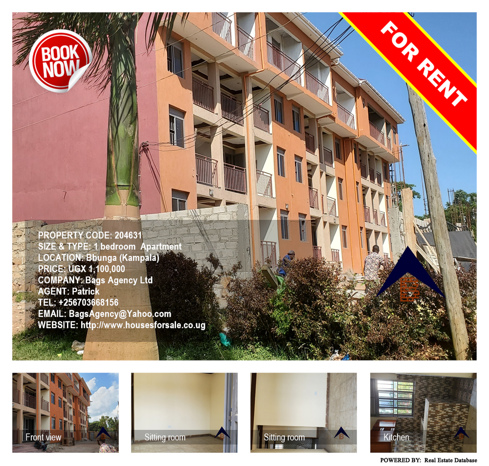 1 bedroom Apartment  for rent in Bbunga Kampala Uganda, code: 204631