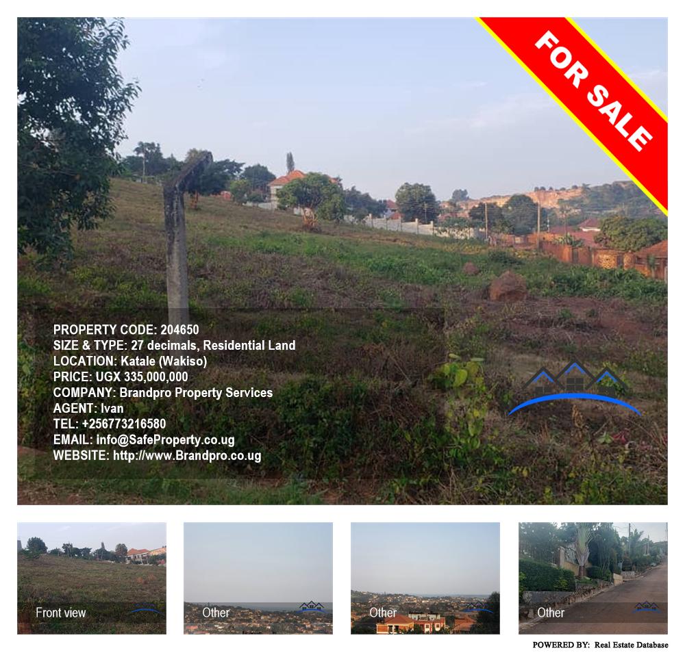 Residential Land  for sale in Katale Wakiso Uganda, code: 204650