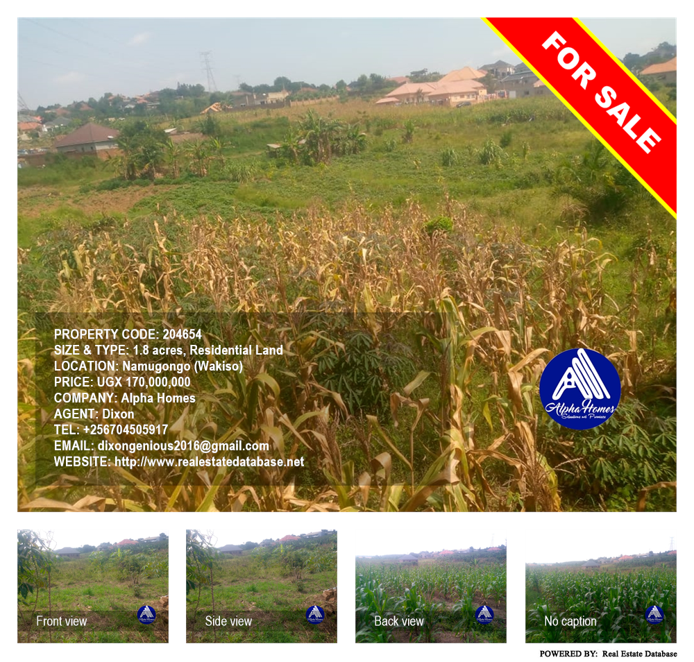 Residential Land  for sale in Namugongo Wakiso Uganda, code: 204654
