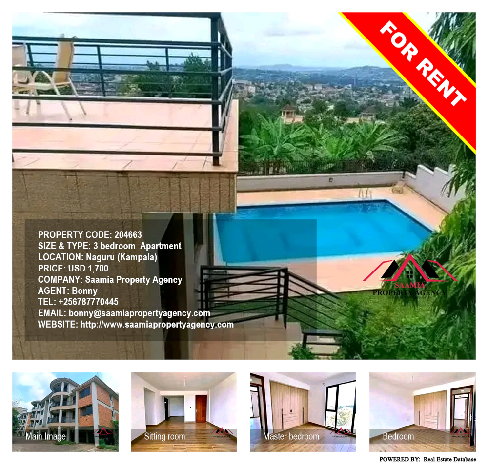 3 bedroom Apartment  for rent in Naguru Kampala Uganda, code: 204663