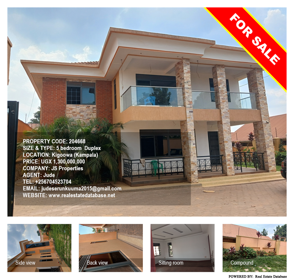 5 bedroom Duplex  for sale in Kigoowa Kampala Uganda, code: 204668