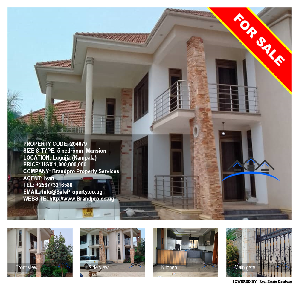 5 bedroom Mansion  for sale in Lugujja Kampala Uganda, code: 204679