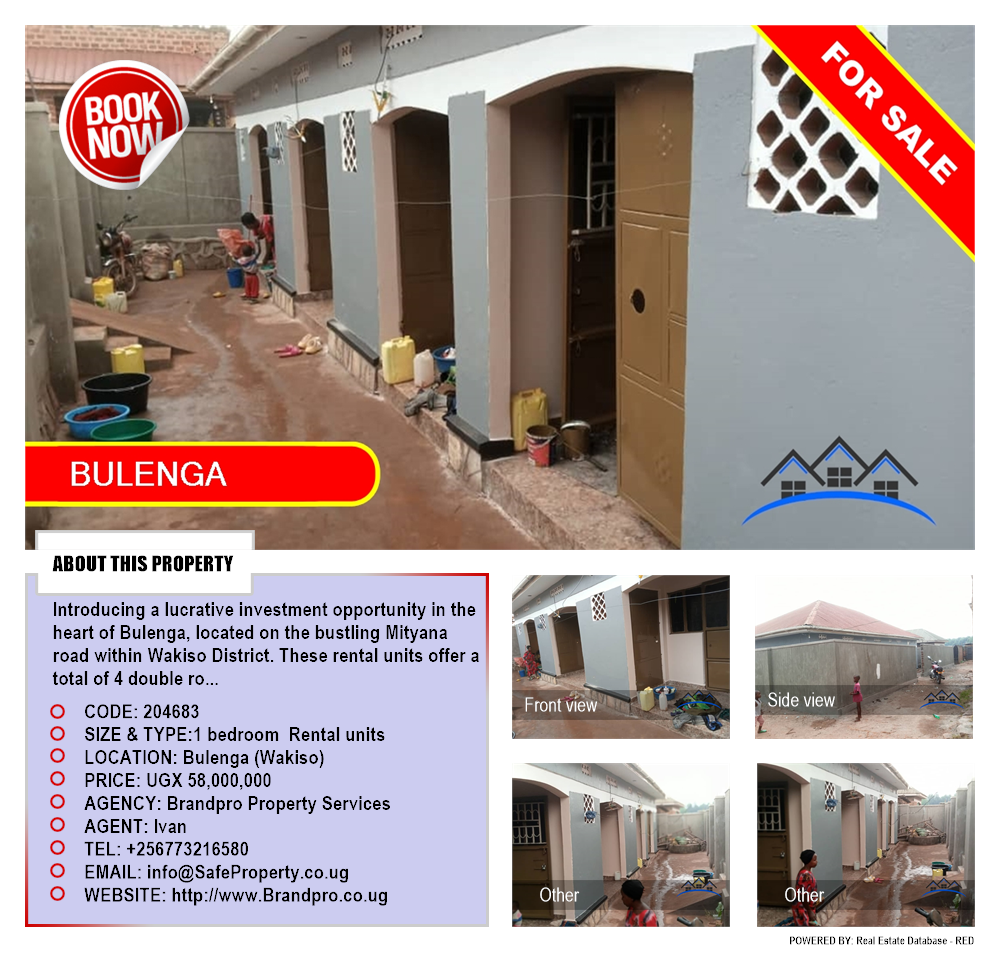 1 bedroom Rental units  for sale in Bulenga Wakiso Uganda, code: 204683