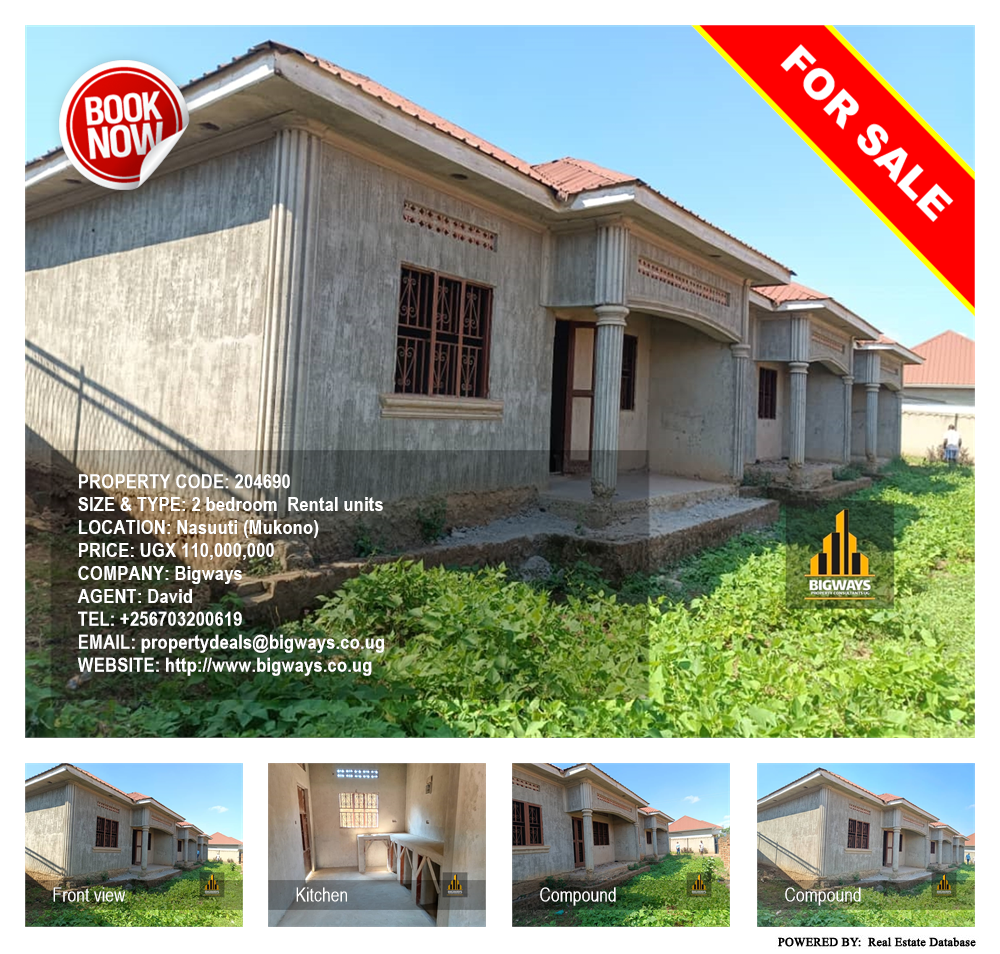 2 bedroom Rental units  for sale in Nasuuti Mukono Uganda, code: 204690