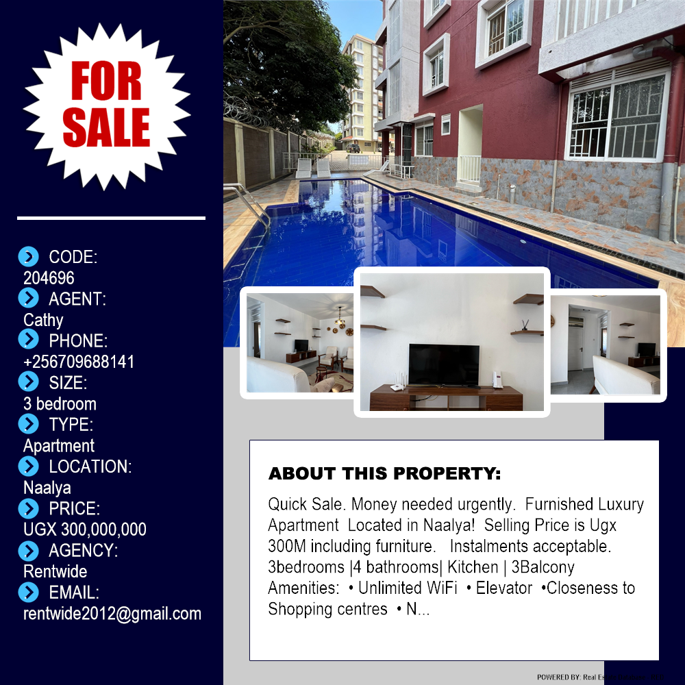 3 bedroom Apartment  for sale in Naalya Wakiso Uganda, code: 204696