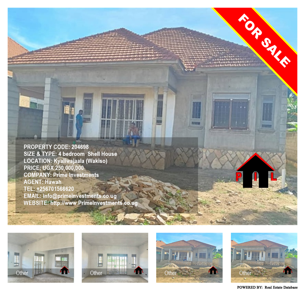 4 bedroom Shell House  for sale in Kyaliwajaala Wakiso Uganda, code: 204698