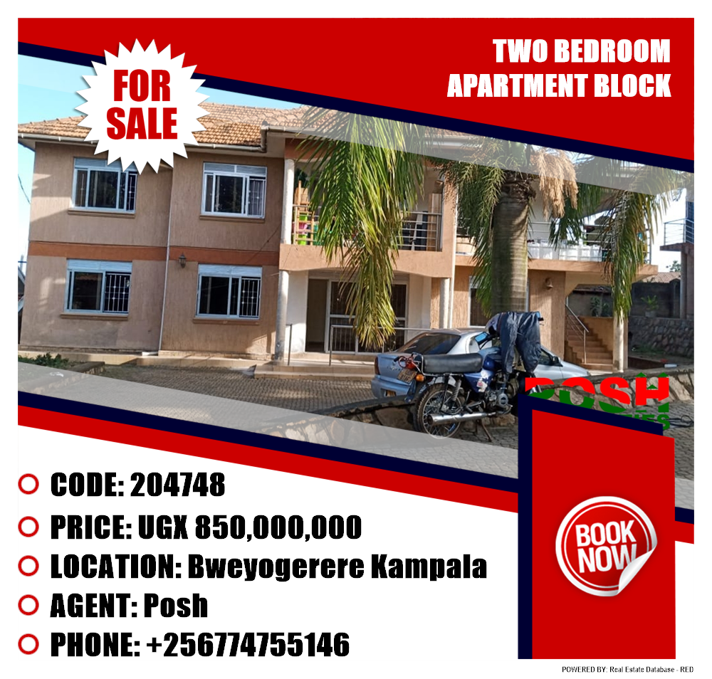 2 bedroom Apartment block  for sale in Bweyogerere Kampala Uganda, code: 204748
