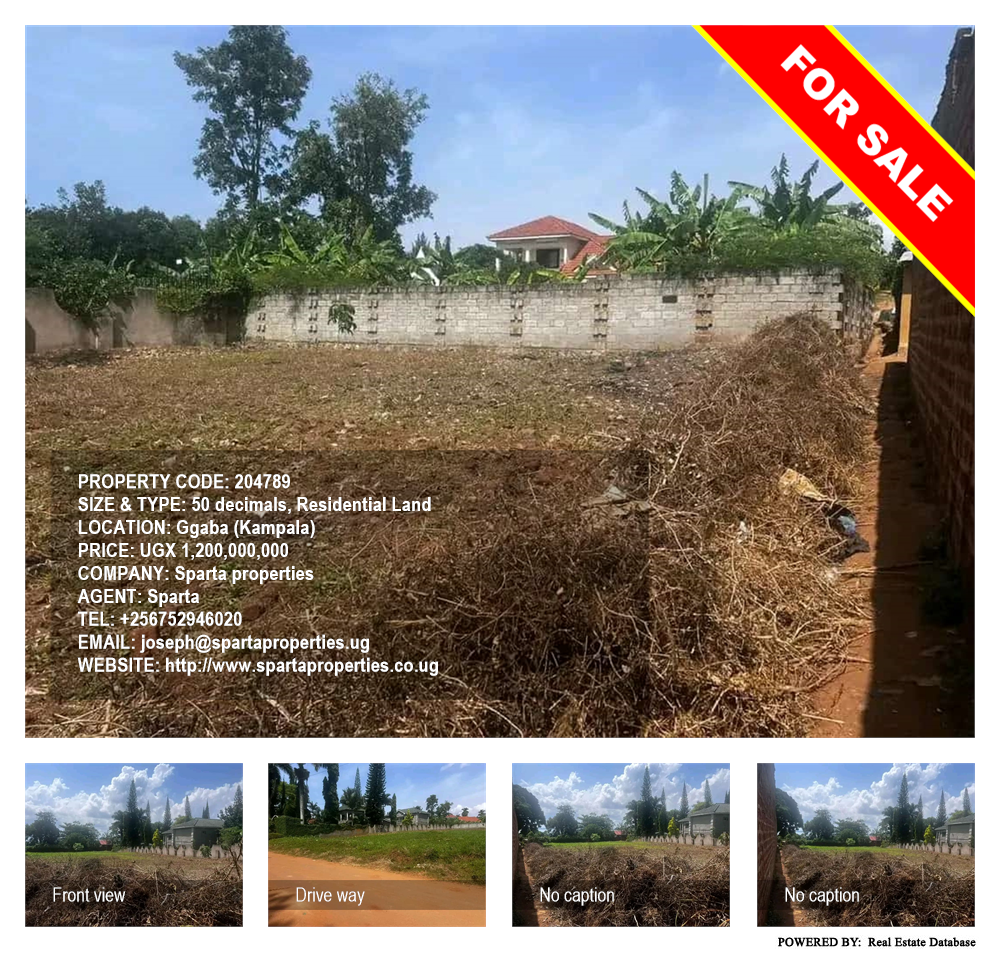 Residential Land  for sale in Ggaba Kampala Uganda, code: 204789