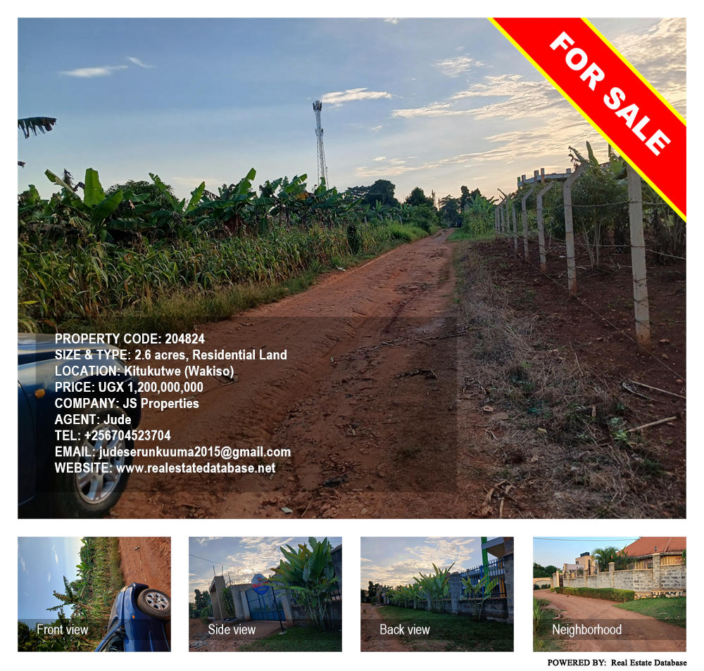 Residential Land  for sale in Kitukutwe Wakiso Uganda, code: 204824
