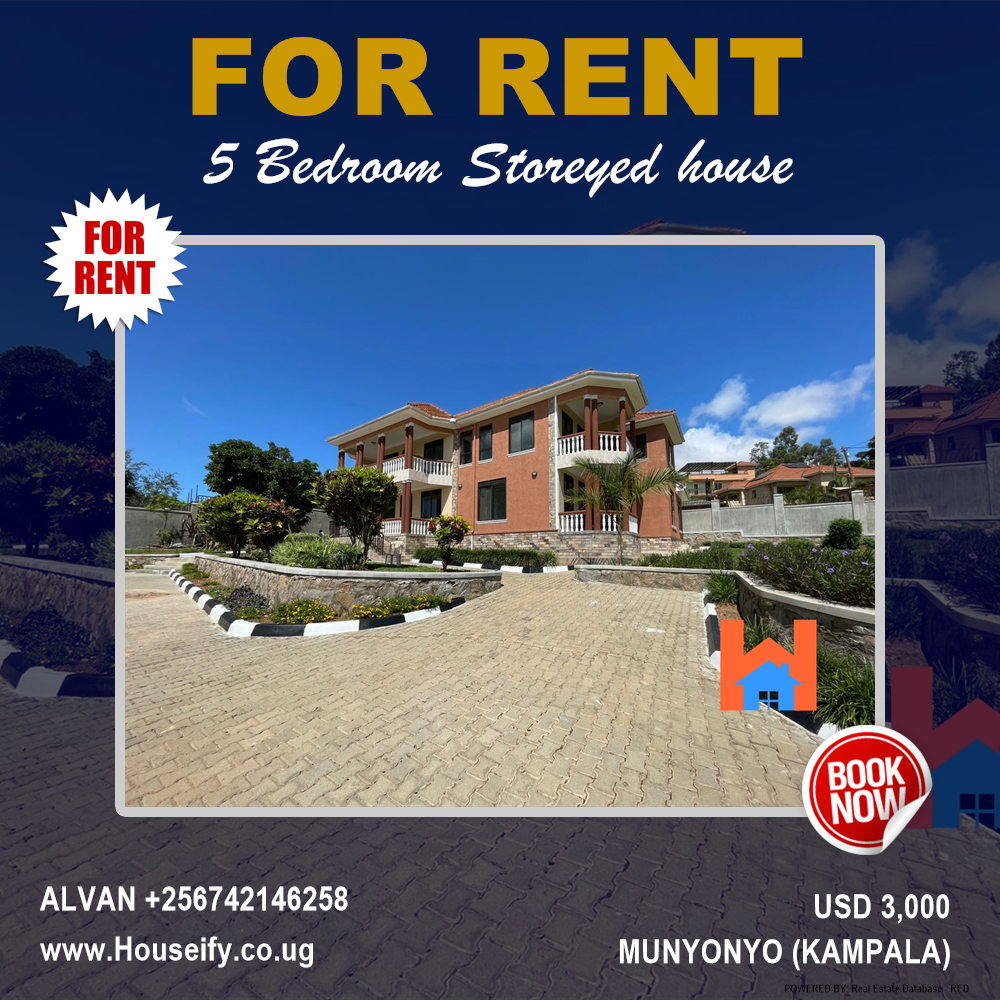 5 bedroom Storeyed house  for rent in Munyonyo Kampala Uganda, code: 204869
