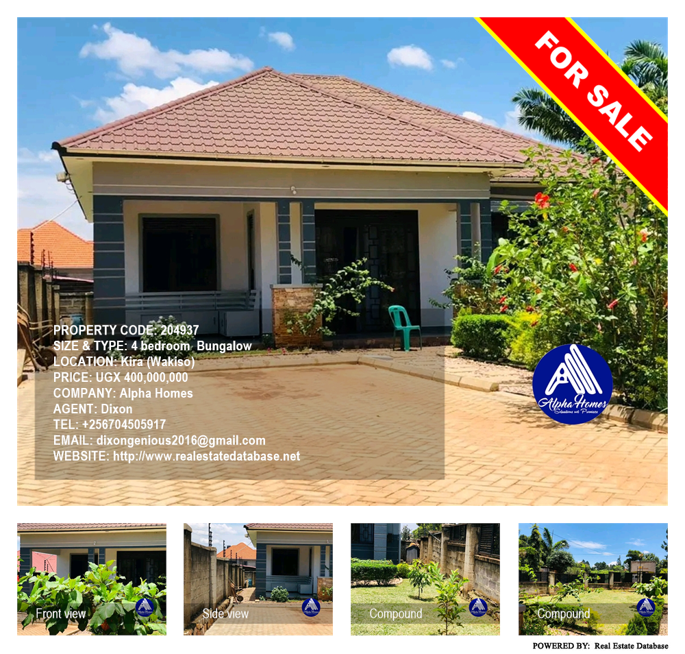 4 bedroom Bungalow  for sale in Kira Wakiso Uganda, code: 204937