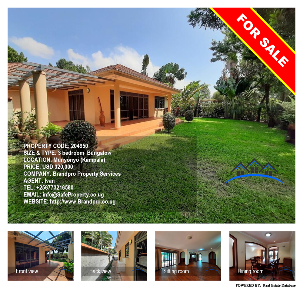 3 bedroom Bungalow  for sale in Munyonyo Kampala Uganda, code: 204950