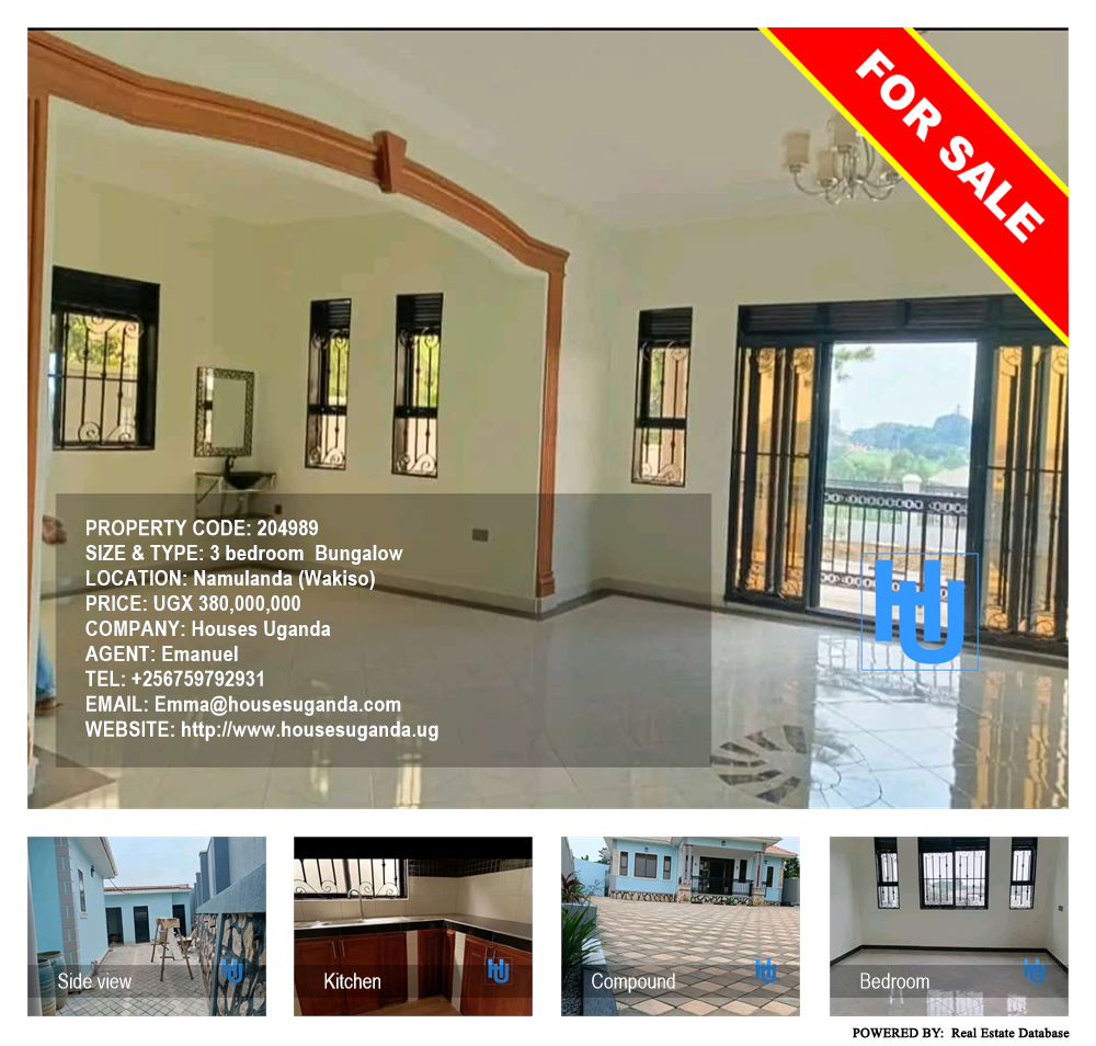 3 bedroom Bungalow  for sale in Namulanda Wakiso Uganda, code: 204989