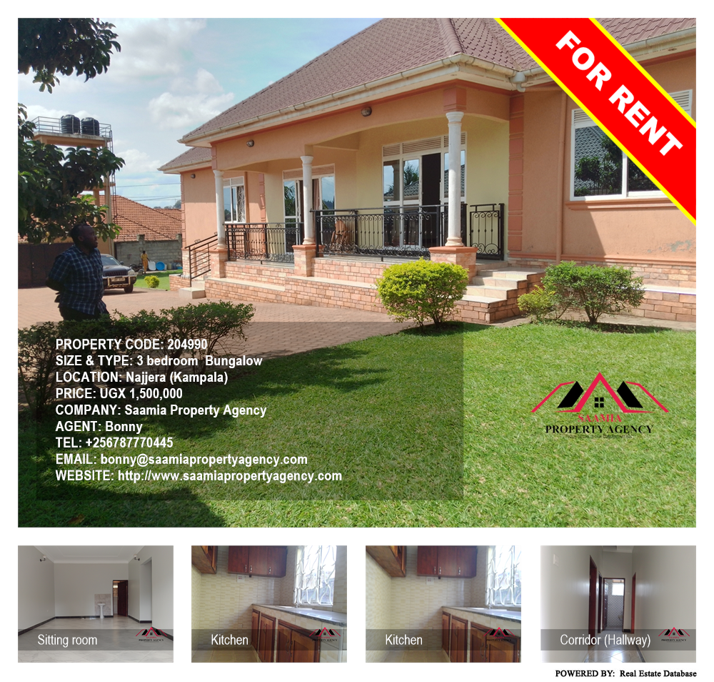 3 bedroom Bungalow  for rent in Najjera Kampala Uganda, code: 204990