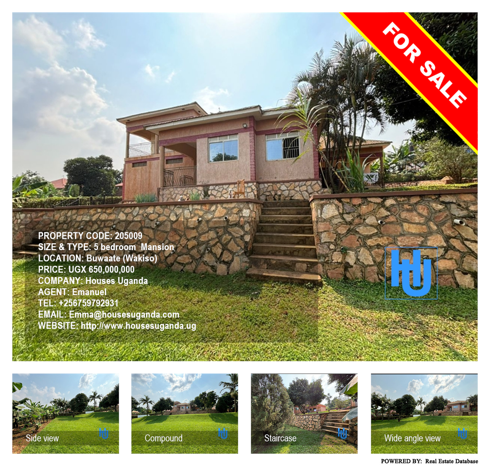 5 bedroom Mansion  for sale in Buwaate Wakiso Uganda, code: 205009