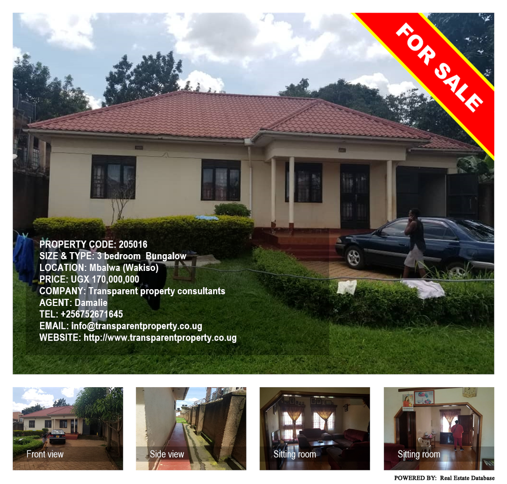 3 bedroom Bungalow  for sale in Mbalwa Wakiso Uganda, code: 205016