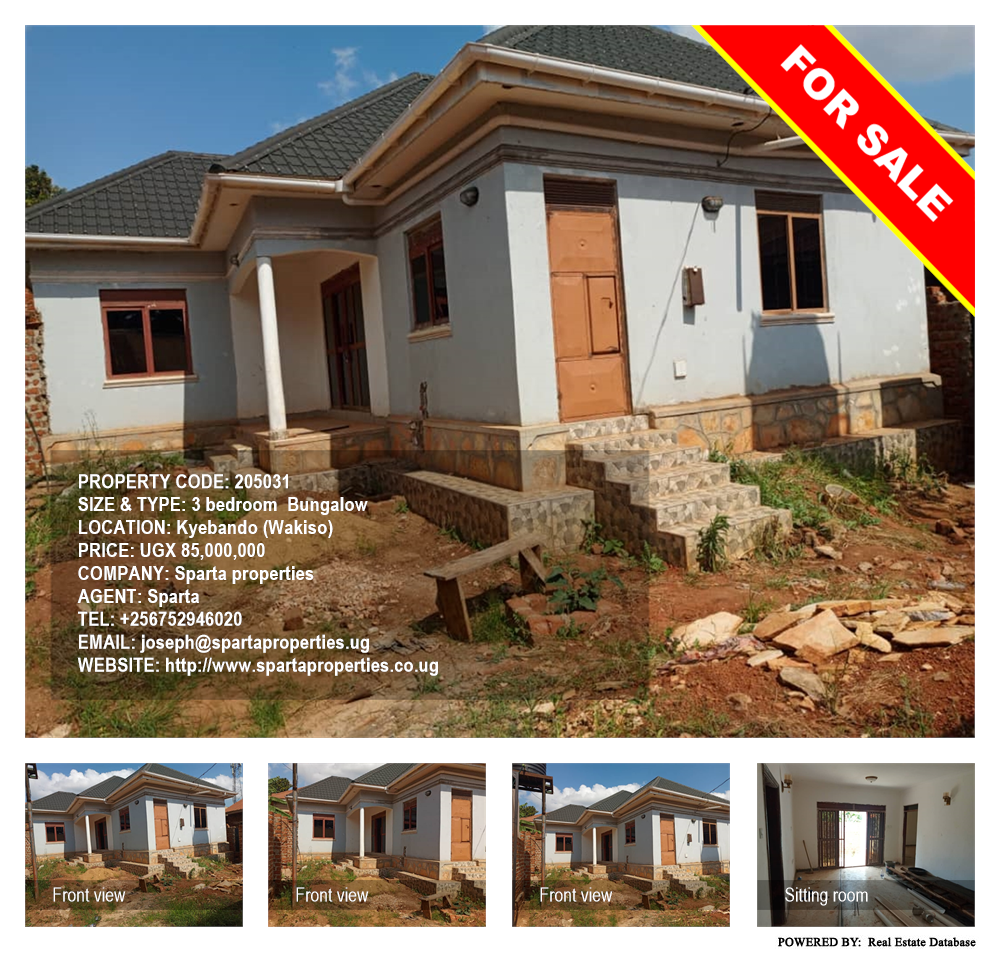 3 bedroom Bungalow  for sale in Kyebando Wakiso Uganda, code: 205031